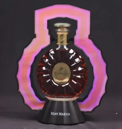 Rémy Martin XO Aurora VIP Bottle Presenter - 7-Color Gradient Acrylic Decor with Laser-Engraved Glowing Logo